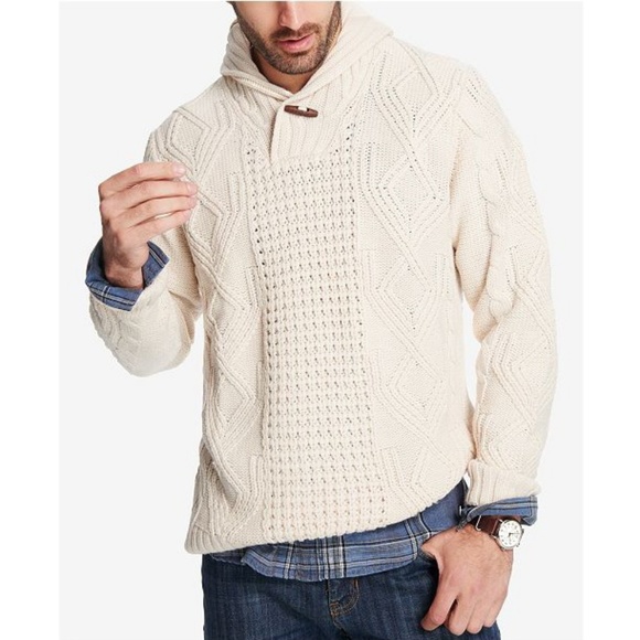 Weatherproof Other - Weatherproof Fisherman's Shaw-Collar Sweater